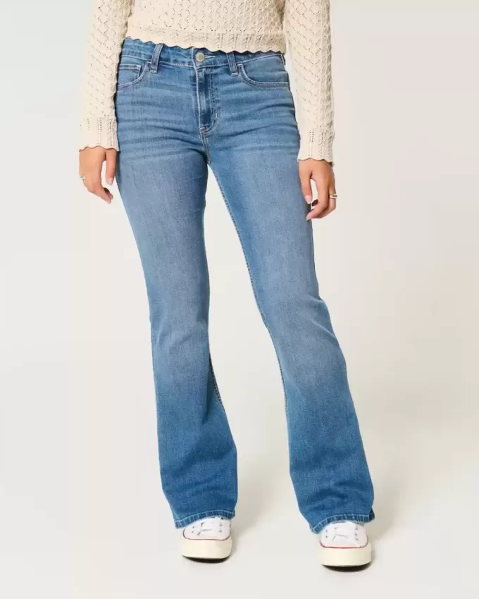 Mid-Rise Medium Wash Bootcut Jeans