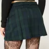 Mid-Rise Pleated Mini Skort