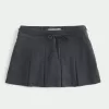 Mid-Rise Pleated Mini Skort