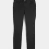 Mid-Rise Washed Black Skinny Jeans