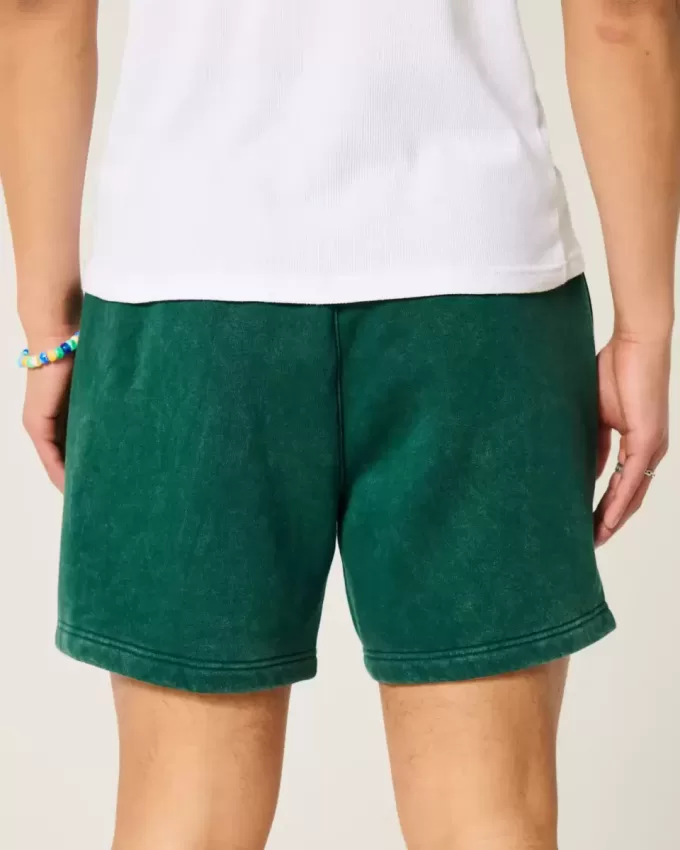 Mid-Thigh Graphic Loose Fleece Shorts