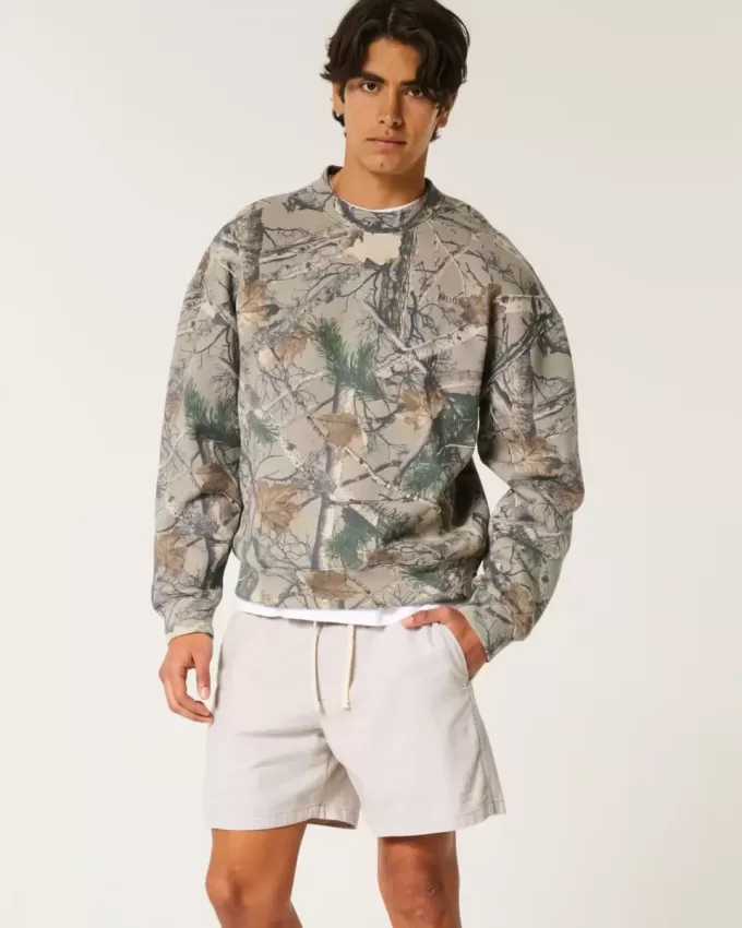 Mid-Thigh Linen-Blend Pull-On Shorts