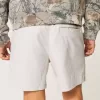 Mid-Thigh Linen-Blend Pull-On Shorts