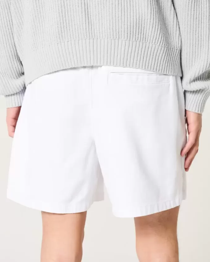 Mid-Thigh Linen-Blend Pull-On Shorts