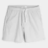 Mid-Thigh Linen-Blend Pull-On Shorts