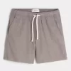 Mid-Thigh Linen-Blend Pull-On Shorts