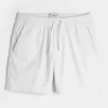 Mid-Thigh Linen-Blend Pull-On Shorts