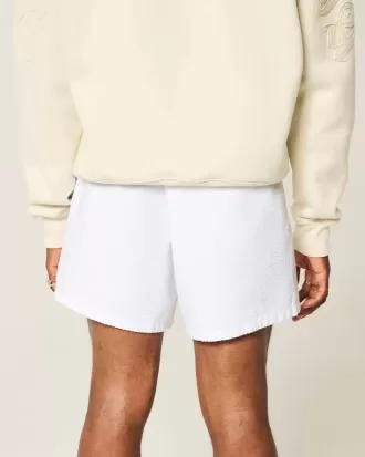Mid-Thigh Linen-Blend Seersucker Shorts
