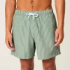 Mid-Thigh Seersucker Volley Swim Shorts