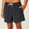 Mid-Thigh Seersucker Volley Swim Shorts