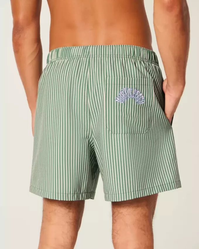 Mid-Thigh Seersucker Volley Swim Shorts