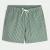 Mid-Thigh Seersucker Volley Swim Shorts
