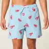 Mid-Thigh Seersucker Volley Swim Trunks
