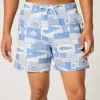 Mid-Thigh Seersucker Volley Swim Trunks