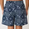 Mid-Thigh Seersucker Volley Swim Trunks