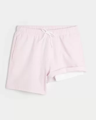 Mid-Thigh Seersucker Volley Swim Trunks