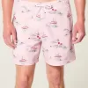 Mid-Thigh Seersucker Volley Swim Trunks