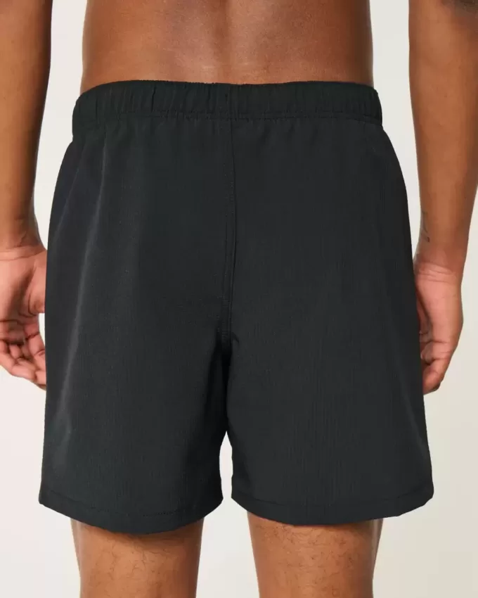 Mid-Thigh Seersucker Volley Swim Trunks
