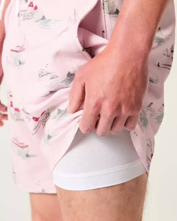 Mid-Thigh Seersucker Volley Swim Trunks