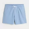 Mid-Thigh Seersucker Volley Swim Trunks