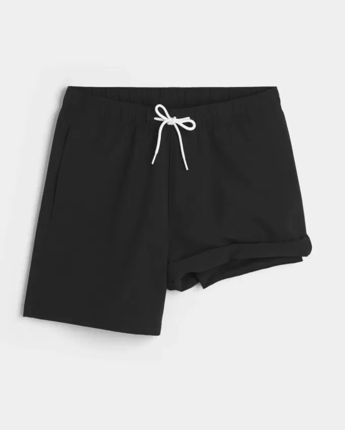 Mid-Thigh Seersucker Volley Swim Trunks