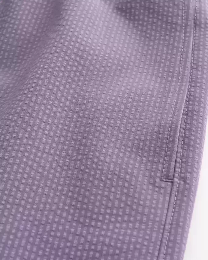 Mid-Thigh Seersucker Volley Swim Trunks