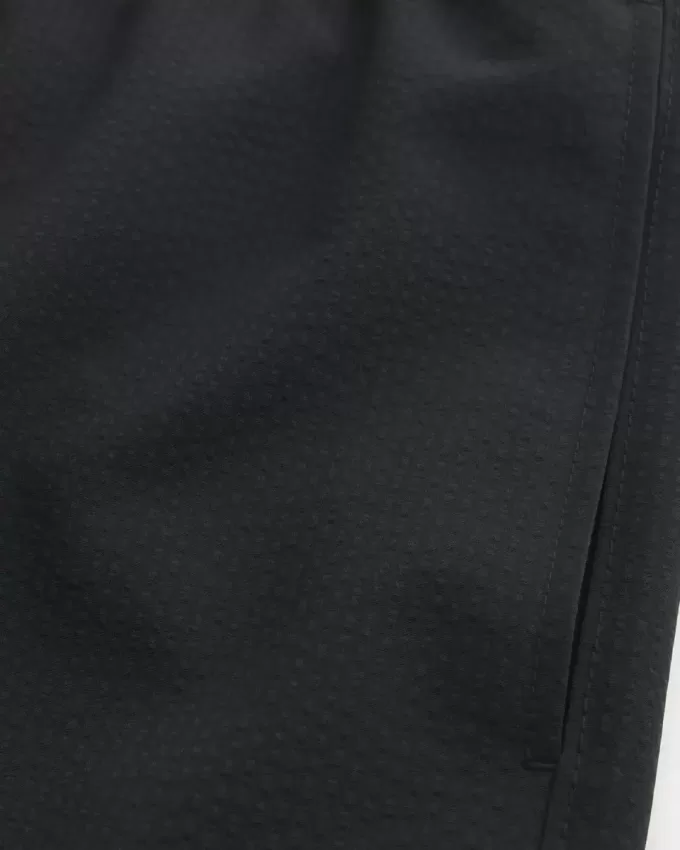 Mid-Thigh Seersucker Volley Swim Trunks