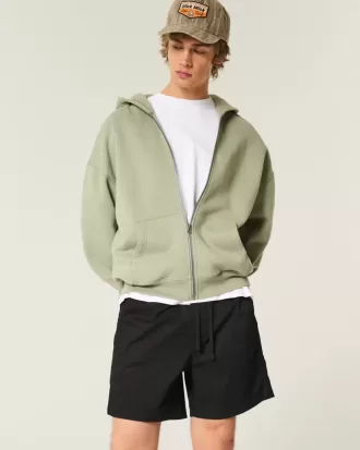 Mid-Thigh Twill Pull-On Shorts