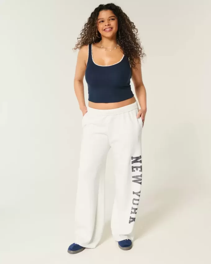 New York Graphic Wide-Leg Sweatpants
