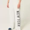 New York Graphic Wide-Leg Sweatpants