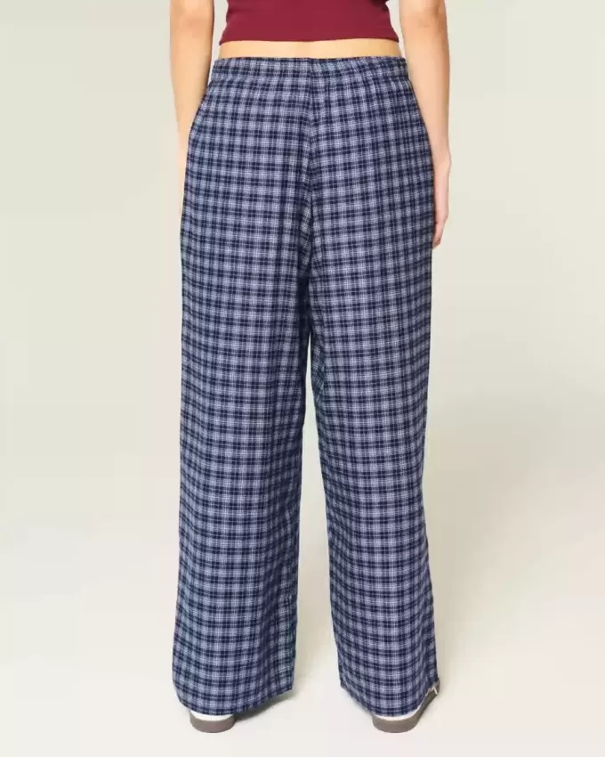 Number Graphic Baggy Flannel Pants