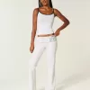Number Graphic Foldover Waist Flare Pants