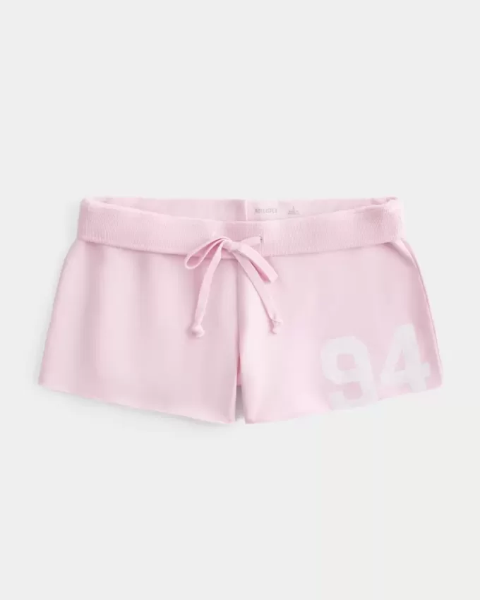 Number Graphic Mini Fleece Shorts