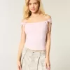 Off-the-Shoulder Tie Sleeve Top