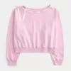 Off-the-Shoulder Tie Sweatshirt