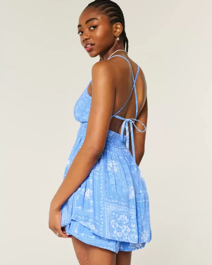Open-Back Babydoll Romper