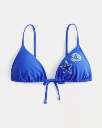 Over-the-Shoulder Beaded Triangle Bikini Top