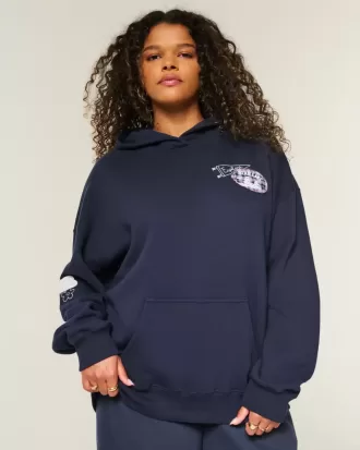 Oversized Bear Lake Graphic Hoodie