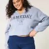 Oversized Gameday Graphic Notch-Neck Sweatshirt
