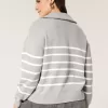 Oversized Half-Zip Graphic Sweater