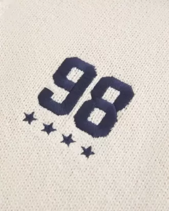 Oversized Half-Zip Graphic Sweater