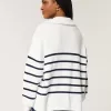 Oversized Half-Zip Graphic Sweater