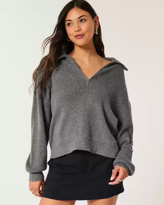 Oversized Half-Zip Sweater