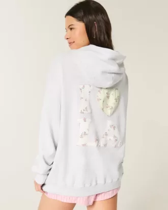 Oversized I Heart LA Graphic Hoodie