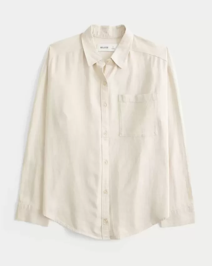 Oversized Linen-Blend Shirt
