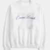 Oversized Ocean Beach Graphic Crew Sweatshirt