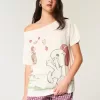 Oversized Off-the-Shoulder Snoopy Graphic Tee