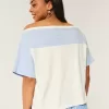 Oversized Off-the-Shoulder Varsity San Diego Graphic Tee