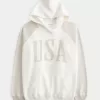 Oversized USA Graphic Hoodie