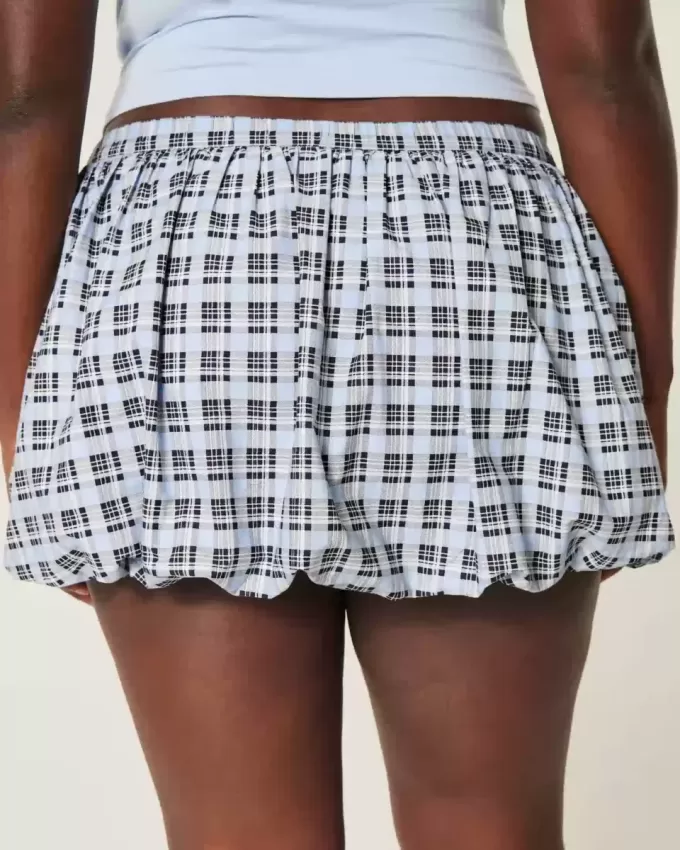Plaid Bubble Mini Skirt